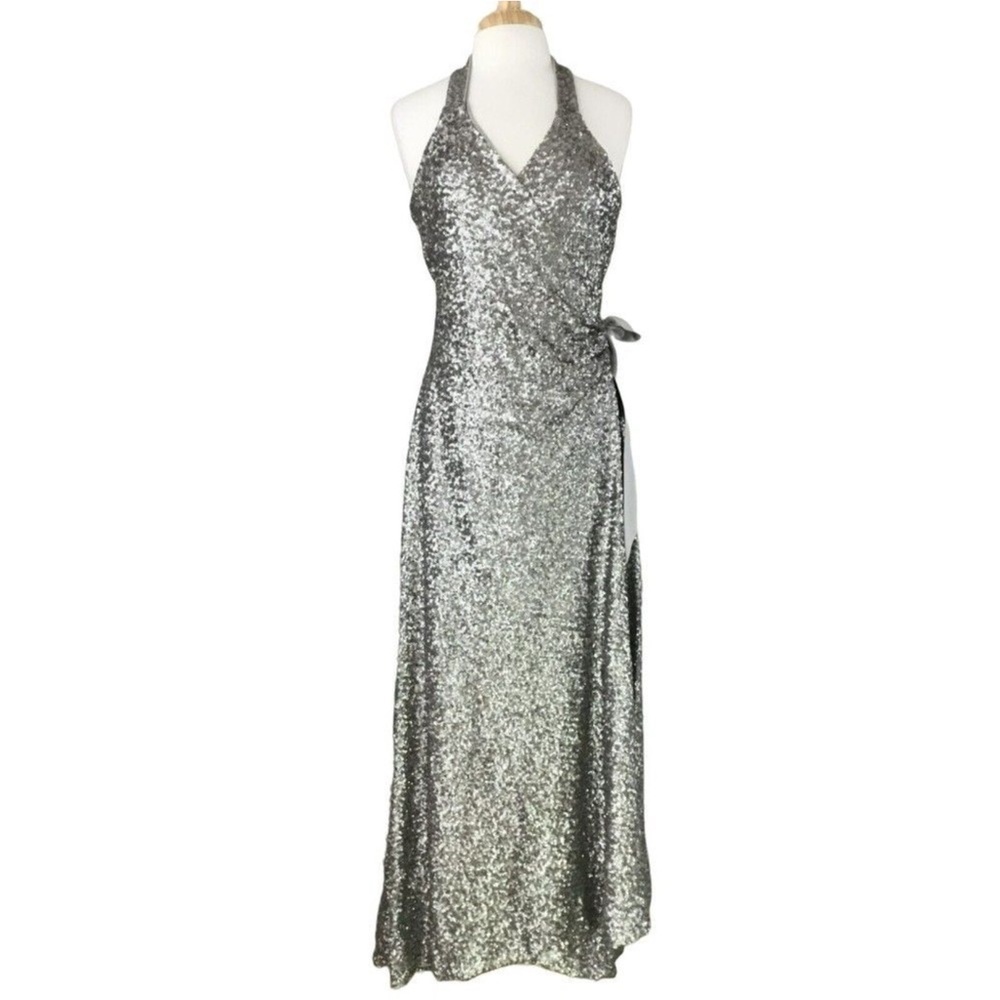 Stunning silver sequin prom dress NWT - XL